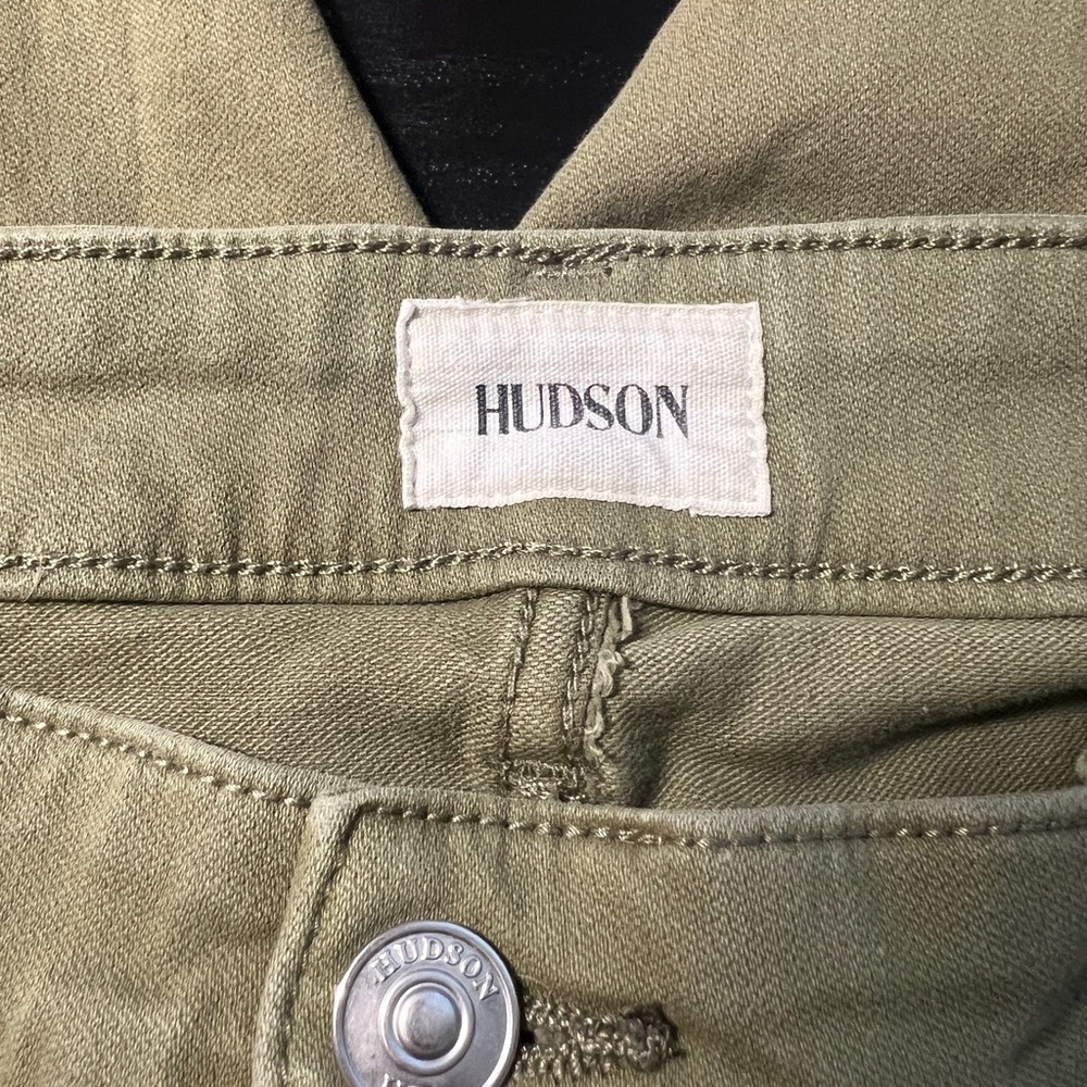 HUDSON Jeans Men 38 Shorts Rex Raw Edge Jean Shorts Olive Green - Picture 6 of 12